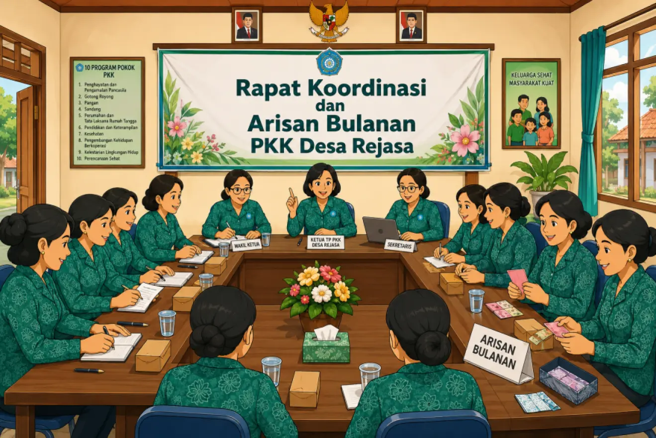 Rapat Koordinasi dan Arisan Bulanan PKK Desa Rejasa Perkuat Kebersamaan dan Sinergi Program Kerja