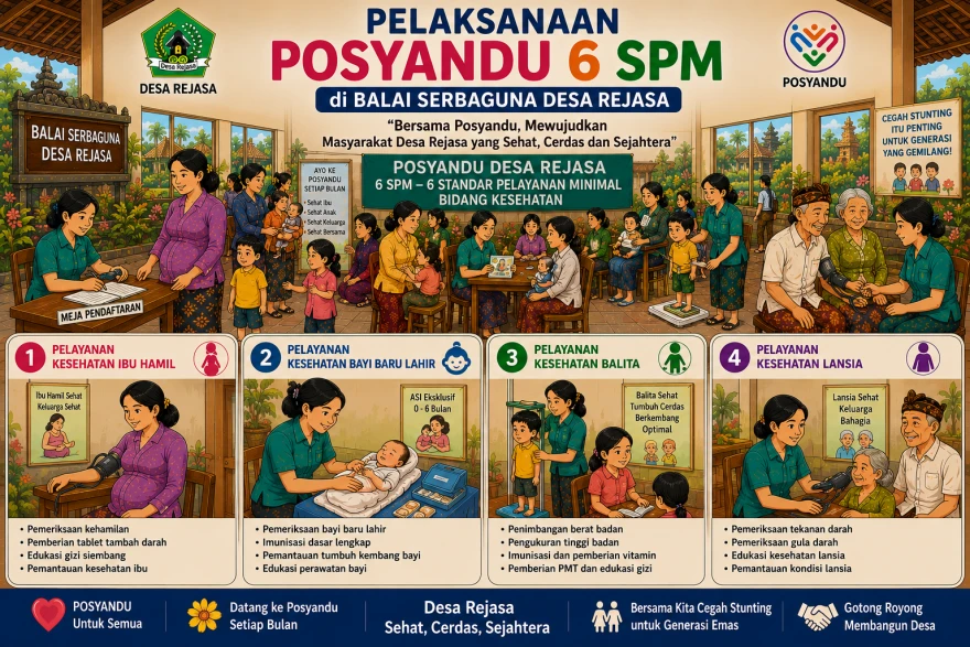 Desa Rejasa Gelar Layanan Posyandu 6 Bidang SPM Serentak