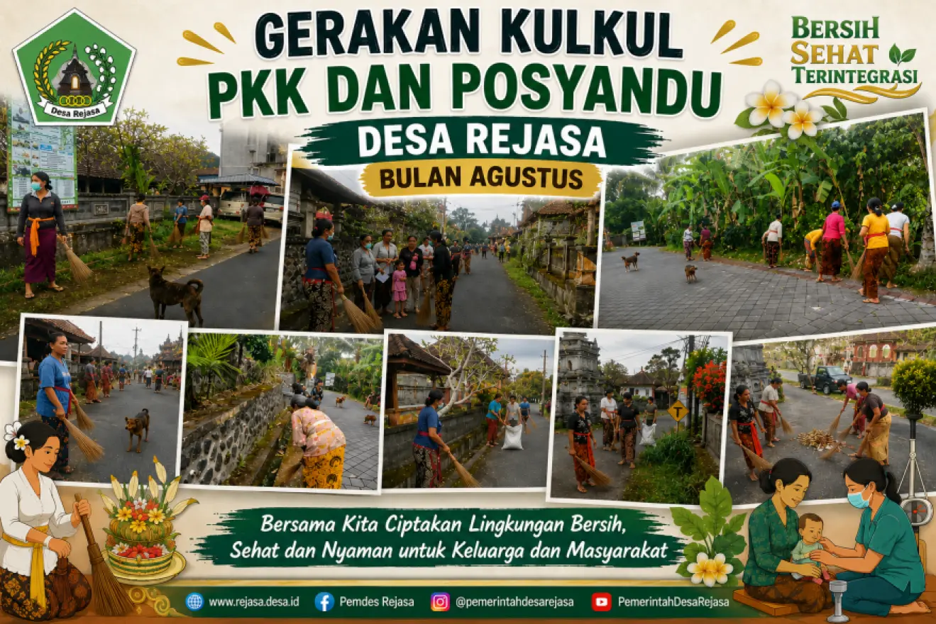 PKK Desa Rejasa Melaksanakan Gerakan Kulkul dan Bersih-Bersih Serentak