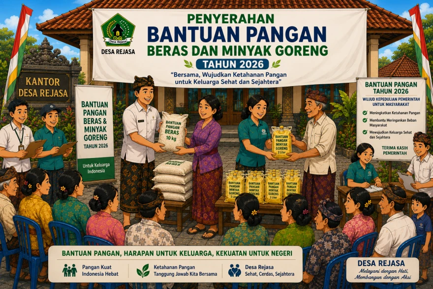 Wujud Kepedulian Pemerintah: Desa Rejasa Distribusikan Bantuan Pangan Beras dan Minyak Goreng Tahun 2026