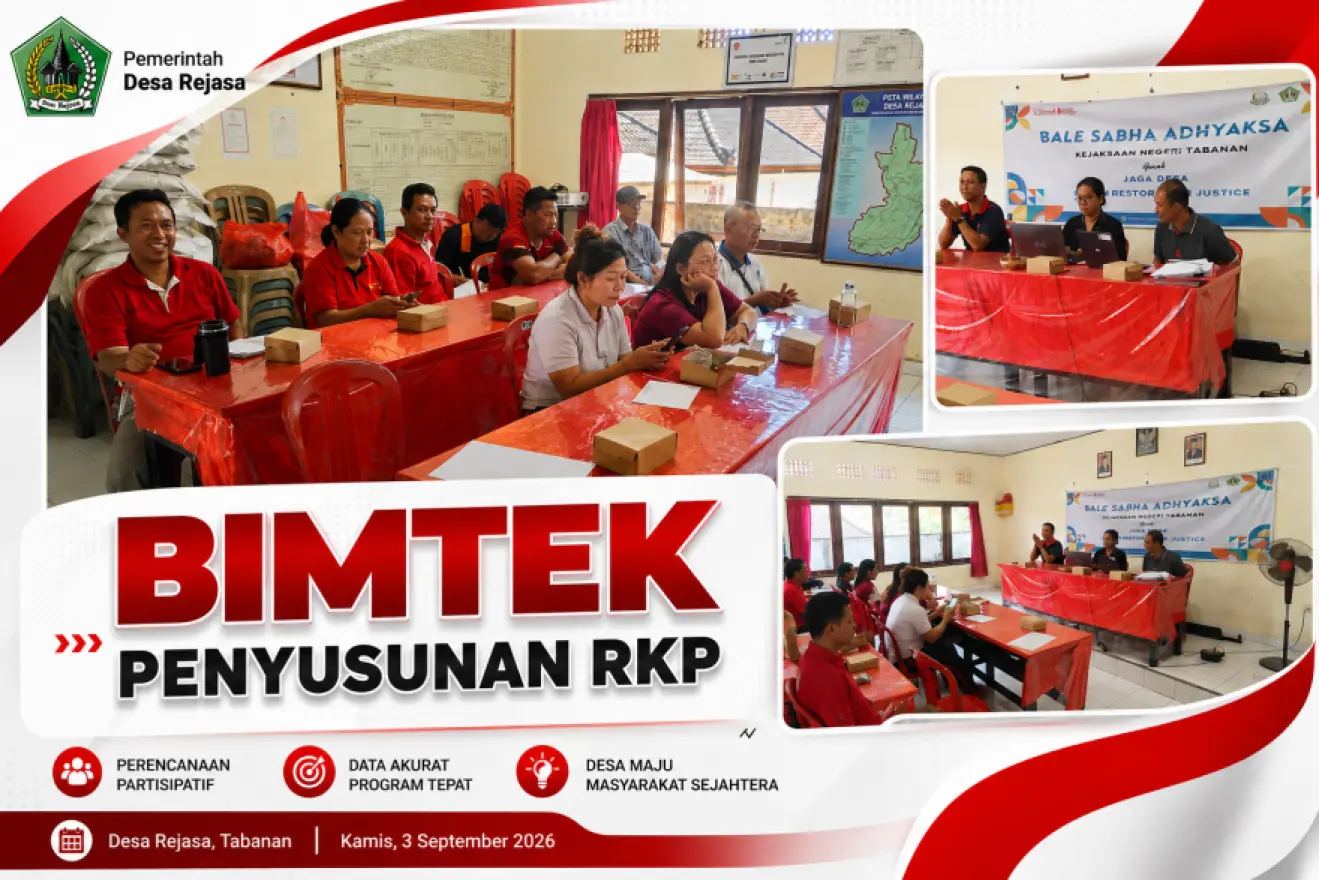 Pemdes Rejasa Gelar Bimtek Penyusunan RKP Desa 2027, Mantapkan Perencanaan Pembangunan Sesuai Perbup Tabanan
